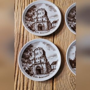German Plates, 4 Vintage Germany Collectible Plates or Coasters.